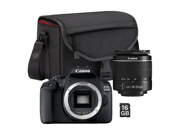 Canon EOS 2000D BK 18-55 IS + SB130 +16GB EU26 SLR-Kamera-Set 24,1 MP CMOS 6000