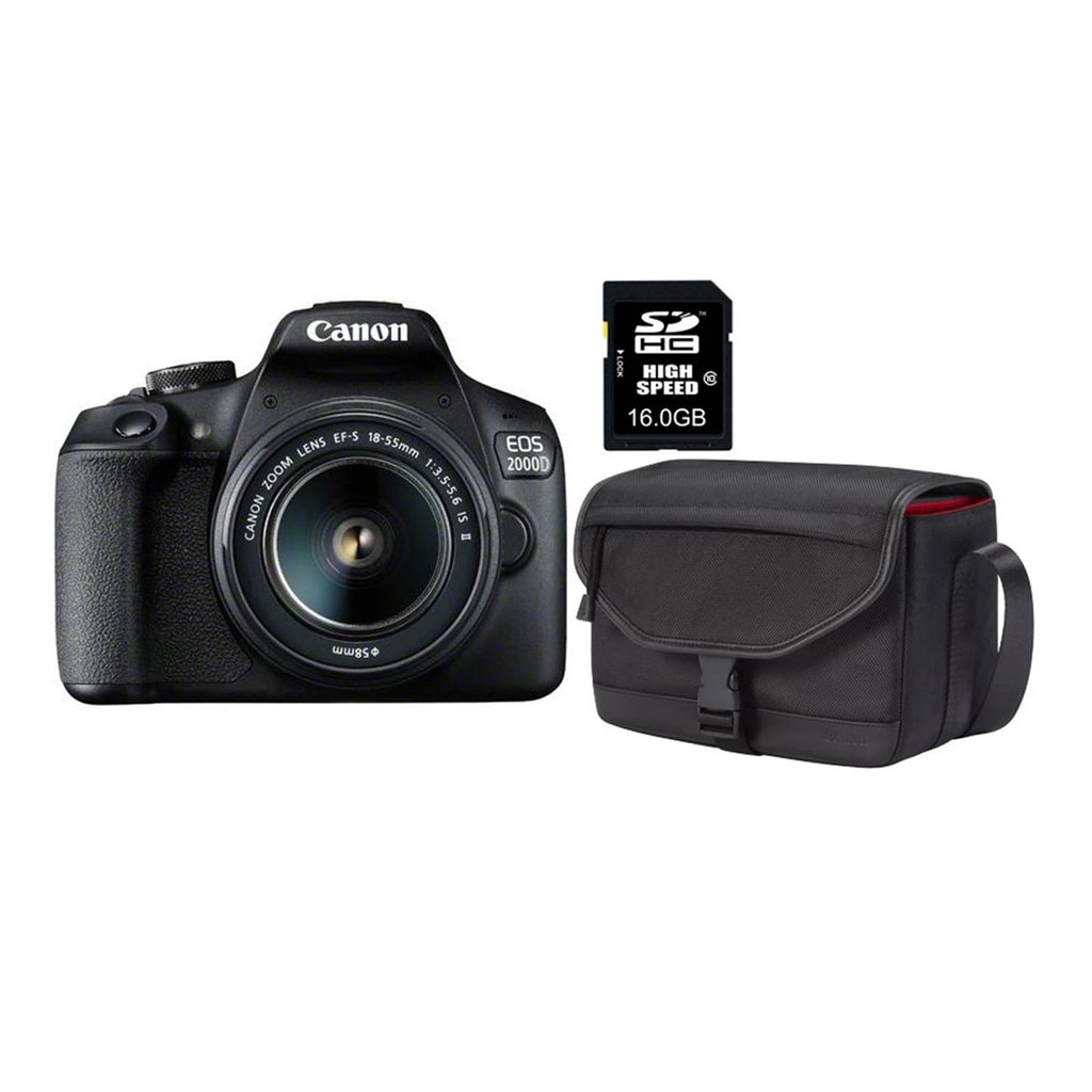 Canon EOS 2000D BK 18-55 IS + SB130 +16GB EU26 SLR-Kamera-Set 24,1 MP CMOS 6000